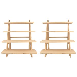 2 présentoirs bois à 4 étagères 38 x 32 x 26 cm
