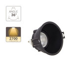 Spot gu10 50w 2700k rond profond noir ip20