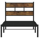 vidaXL Cadre de lit en métal sans matelas chêne fumé 100x190 cm