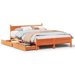 vidaXL Cadre de lit sans matelas cire marron 135x190cm bois pin massif