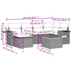 vidaXL Salon de jardin 7 Pièces avec coussins gris résine tressée