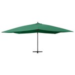 vidaXL Parasol de jardin en porte-à-faux avec mât en bois vert