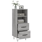 vidaXL Buffet Sonoma gris 34 5x34x90 cm Bois d'ingénierie
