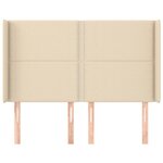 vidaXL Tête de lit avec oreilles Crème 147x16x118/128 cm Tissu