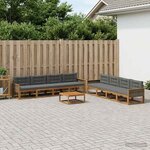 vidaXL Ensemble de canapés d'extérieur 9 Pièces Naturel et Anthracite