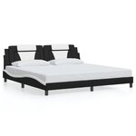 vidaXL Cadre de lit Viana sans matelas noir et blanc 200x200 cm similicuir