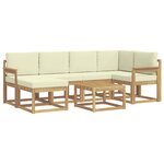vidaXL Ensemble de canapés d'extérieur 7 pc Blanc et crème