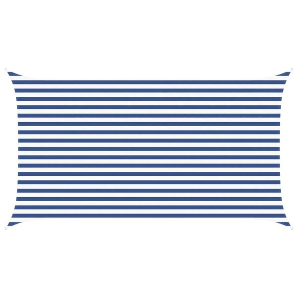 vidaXL Voile d'ombre Bleu et Blanc 2 5 x 4 5 m 100   polyester Oxford