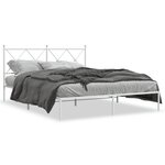 vidaXL Cadre de lit métal sans matelas et tête de lit blanc 160x200 cm