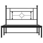 vidaXL Cadre de lit métal sans matelas avec tête de lit noir 107x203cm