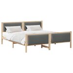 vidaXL Cadre de lit avec tête de lit Gris foncé 200 x 200 cm tissu