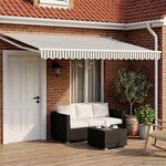vidaXL Store rétractable manuel avec LEDs Anthracite et blanc 4 × 3 m