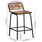 vidaXL Tabourets de bar lot de 2 46x35 5x70cm bois massif récupération