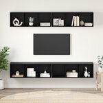 vidaXL Meuble TV mural 4 Pièces Chêne noir 37 x 37 x 107 5 cm