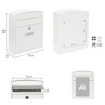 Boîte aux Lettres en Acier  Compact E5731  Anti-pluie  Blanc