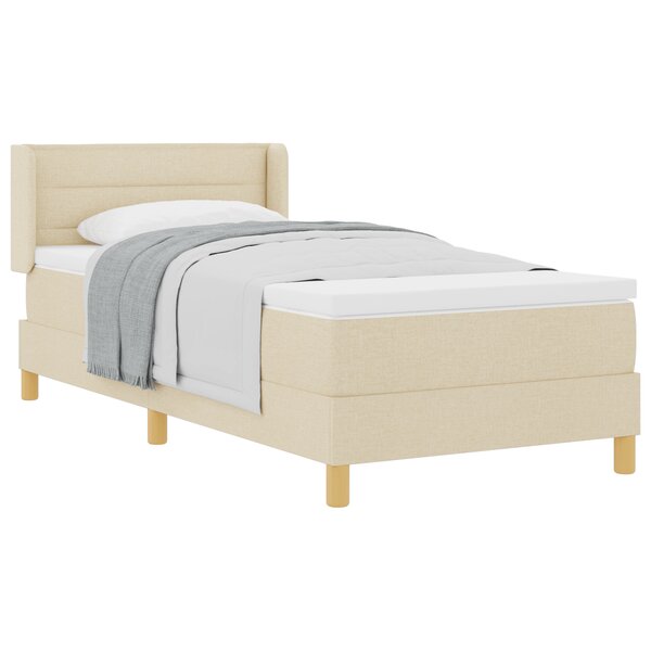 vidaXL Lit à ressorts avec matelas crème 90x200 cm tissu