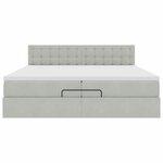 VidaXL Cadre de lit ottoman avec matelas gris clair 200x200 cm velours
