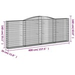 vidaXL Paniers à gabions arqués 8 Pièces 400x30x140/160 cm Fer galvanisé