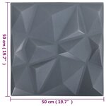 vidaXL Panneaux muraux 3D 12 Pièces 50x50 cm gris diamant 3 m²