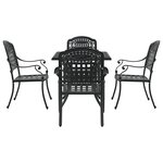 Ensemble de salle à manger de jardin 5 pièces vidaXL en aluminium coulé noir