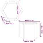 vidaXL Jardinière hexagone 69x60x45 cm acier galvanisé