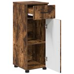 vidaXL Cabinet de salle de bain avec tiroir Chêne fumé 30 x 35 x 80 cm