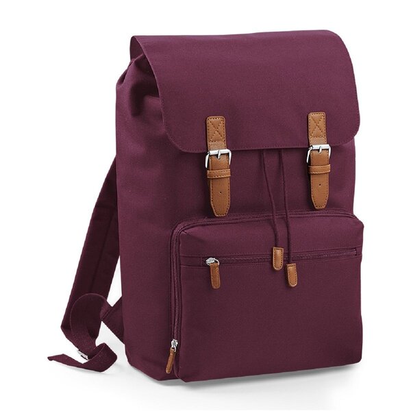 Sac à dos vintage avec compartiment pour ordinateur - BG613 - rouge bordeau