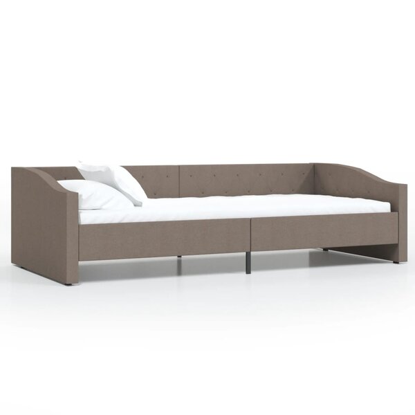 vidaXL Lit avec USB Taupe Tissu 90x200 cm
