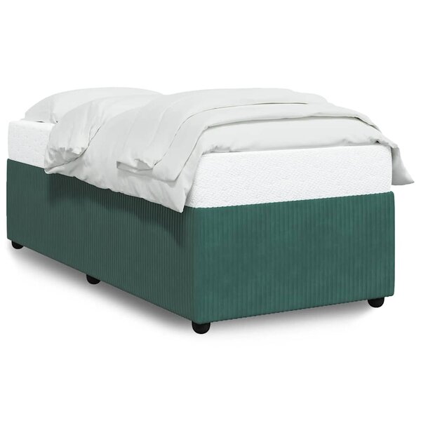 vidaXL Cadre de lit sans matelas vert foncé 90x190 cm velours