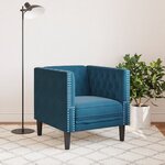 vidaXL Fauteuil Chesterfield bleu velours