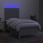 vidaXL Sommier à lattes de lit et matelas et LED Gris clair 90x200cm