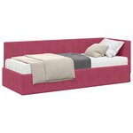 vidaXL Cadre de lit d'angle avec matelas 2 pc Bordeaux 80 x 200 cm