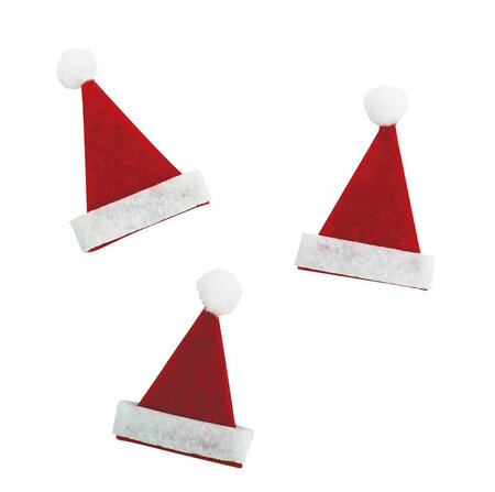 Mini bonnet Noël feutrine rouge et blanc 4 5 cm 10 pièces