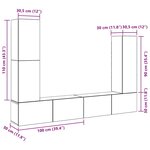 vidaXL Ensemble de meuble TV mural 4 Pièces chêne artisanal