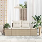 vidaXL Canapé de jardin avec coussin Beige 123 x 62 x 69 cm polyrotin