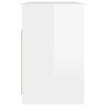 vidaXL Bureau et tiroirs Blanc brillant 102x50x76 cm Bois d'ingénierie
