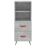 vidaXL Buffet Gris béton 34 5x34x90 cm Bois d'ingénierie