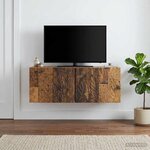 vidaXL Meuble TV mural 98 x 41 x 30 cm Bois ancien Bois d'ingénierie