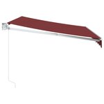 vidaXL Auvent manuel rétractable bordeaux 300x250 cm