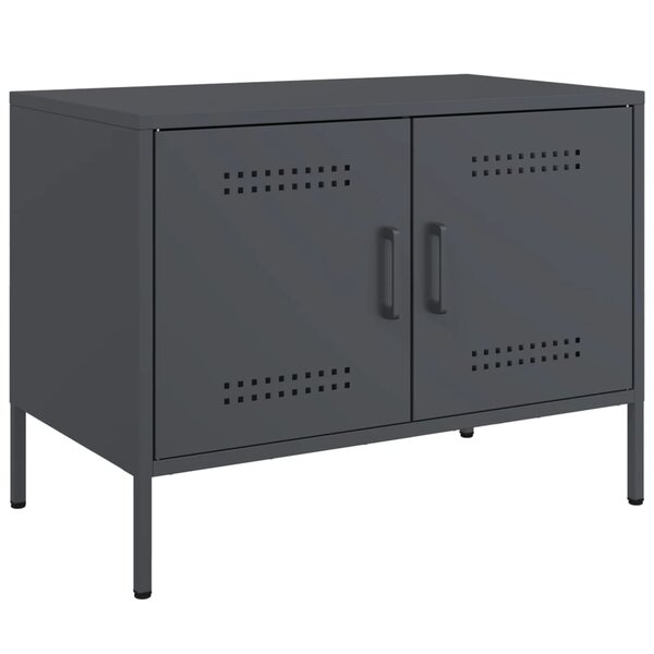 vidaXL Meuble TV anthracite 68x39x50 5 cm acier