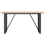 vidaXL Table à manger cadre en O 140x80x75 5 cm bois pin massif acier