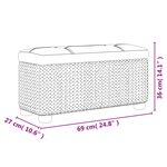 vidaXL Bancs de rangement lot de 2 avec coussin gris 69 cm quenouille