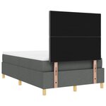 vidaXL Lit à sommier Box Spring avec matelas gris foncé 120x200 cm en tissu