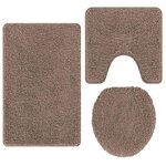 vidaXL Ensemble de tapis de bain antidérapants 3 Pièces Marron 50 x 50 cm