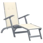 vidaXL Chaise de terrasse avec repose-pied et coussin Acacia solide