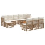 vidaXL Ensemble de canapés d'extérieur 11 pc Blanc Naturel et Crème