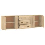 vidaXL Buffets 3 Pièces Chêne sonoma Bois d'ingénierie