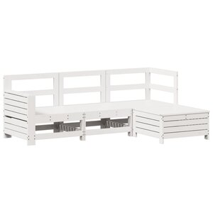 vidaXL Salon de jardin 4 Pièces blanc bois de pin massif