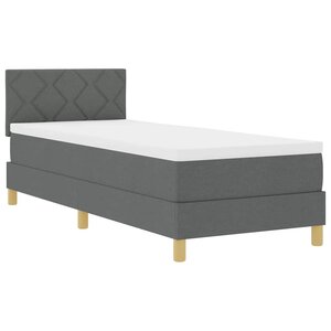 vidaXL Lit à ressort LED avec matelas Gris foncé 80 x 200 cm tissu