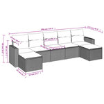 vidaXL Salon de jardin avec coussins 7 Pièces beige résine tressée